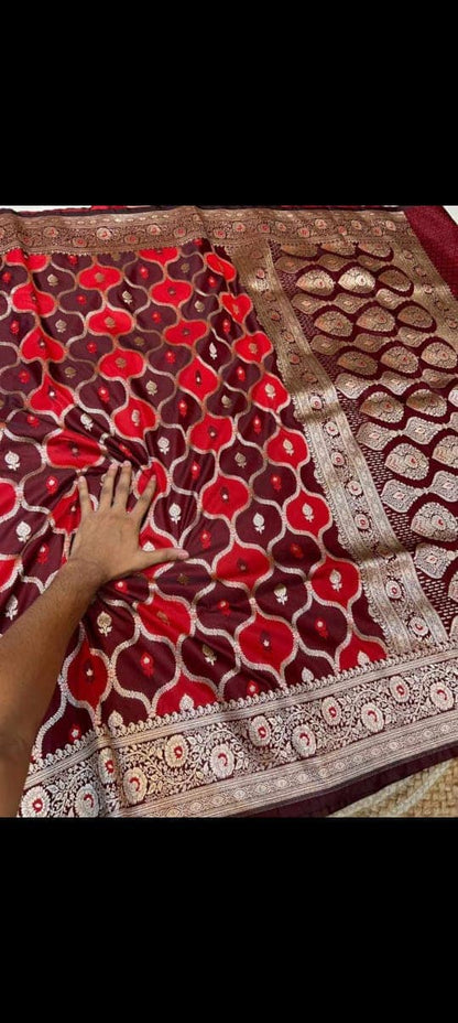 Ahamaura Pure Mashru Silk Banarasi Saree for Women