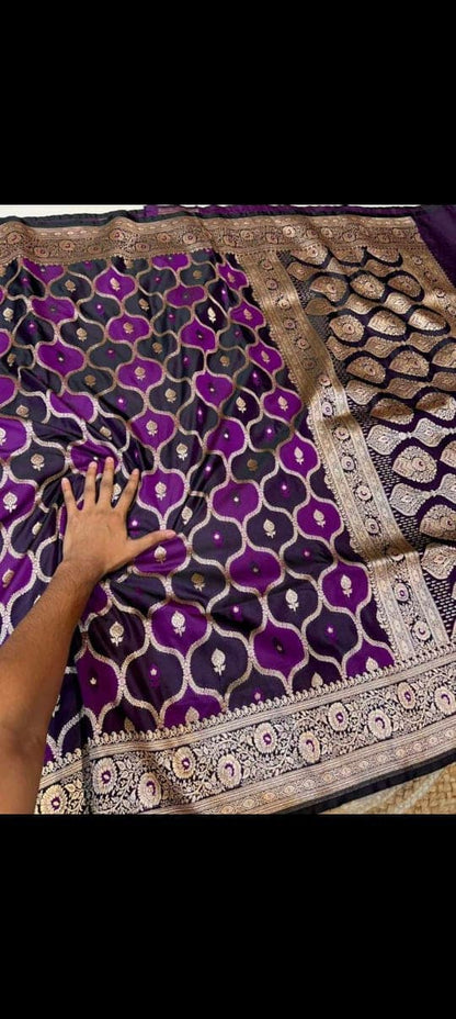 Ahamaura Pure Mashru Silk Banarasi Saree for Women