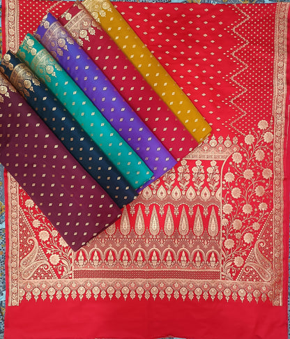 Ahamaura Gold Jacquard Mashru Silk Banarasi Saree for Women