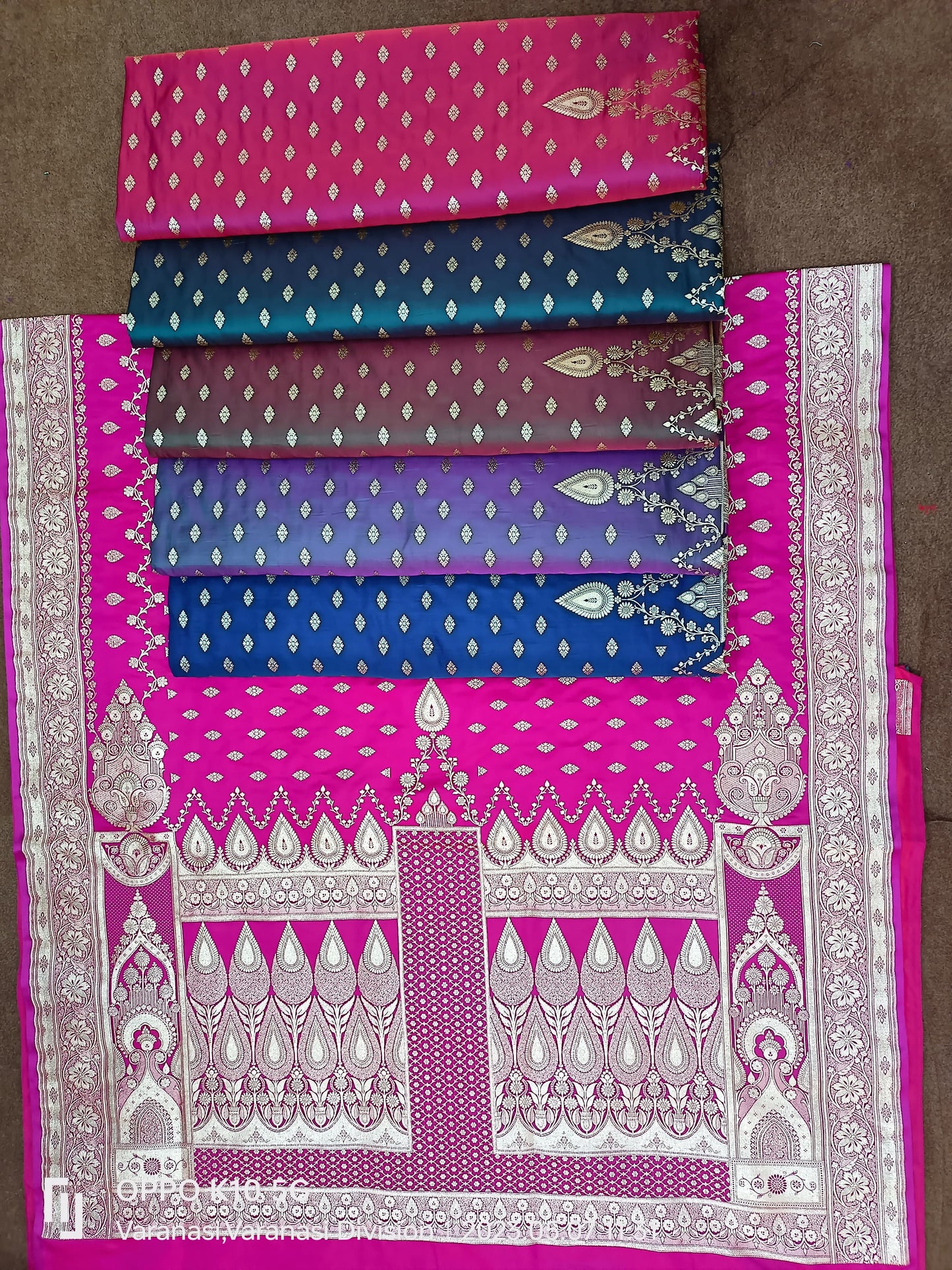 Ahamaura Gold Jacquard Mashru Silk Banarasi Saree for Women