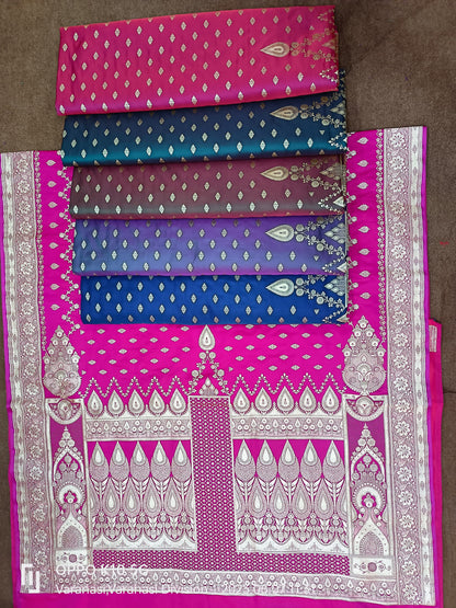 Ahamaura Gold Jacquard Mashru Silk Banarasi Saree for Women