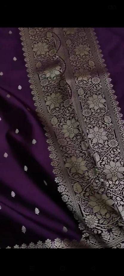 Ahamaura Banarasi Deyble Mashru Silk Saree