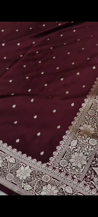 Ahamaura Banarasi Deyble Mashru Silk Saree