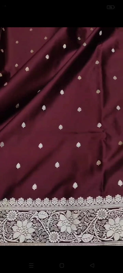 Ahamaura Banarasi Deyble Mashru Silk Saree