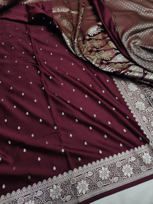 Ahamaura Banarasi Deyble Mashru Silk Saree