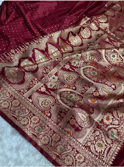 Ahamaura Banarasi Deyble Mashru Silk Soft Heavy Quality Saree with Zari & Mina Work for Women – Traditional & Trendy