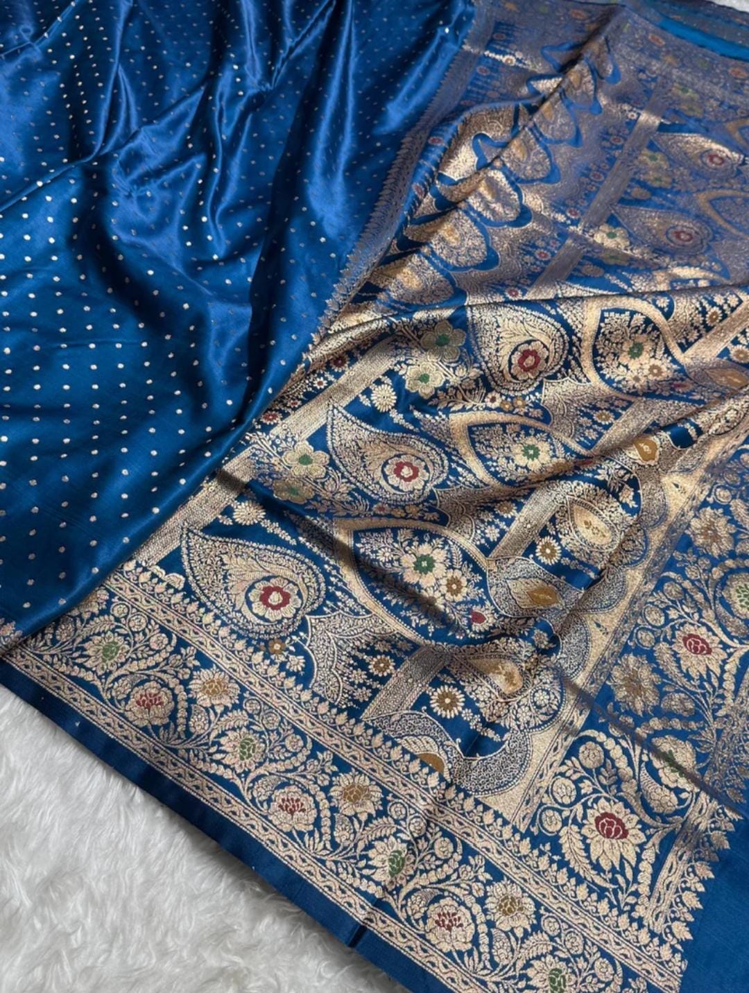 Ahamaura Banarasi Deyble Mashru Silk Soft Heavy Quality Saree with Zari & Mina Work for Women – Traditional & Trendy