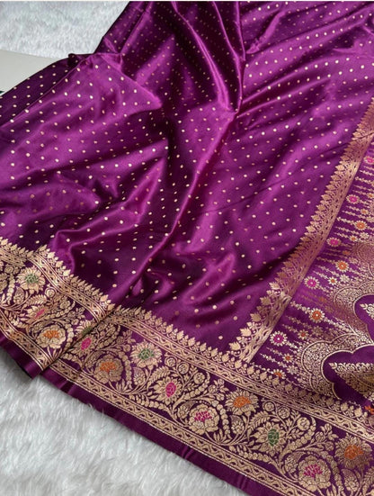 Ahamaura Banarasi Deyble Mashru Silk Soft Heavy Quality Saree with Zari & Mina Work for Women – Traditional & Trendy