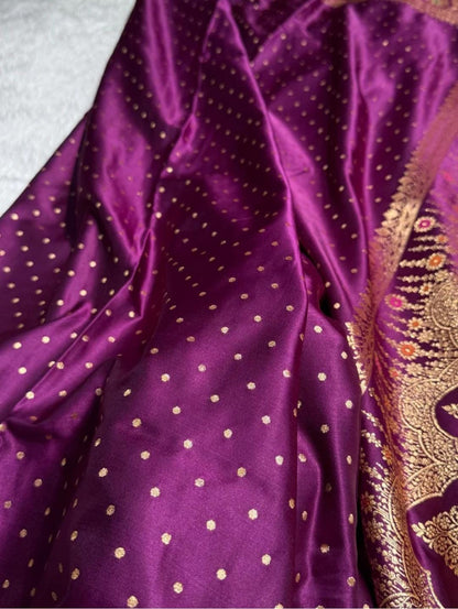 Ahamaura Banarasi Deyble Mashru Silk Soft Heavy Quality Saree with Zari & Mina Work for Women – Traditional & Trendy