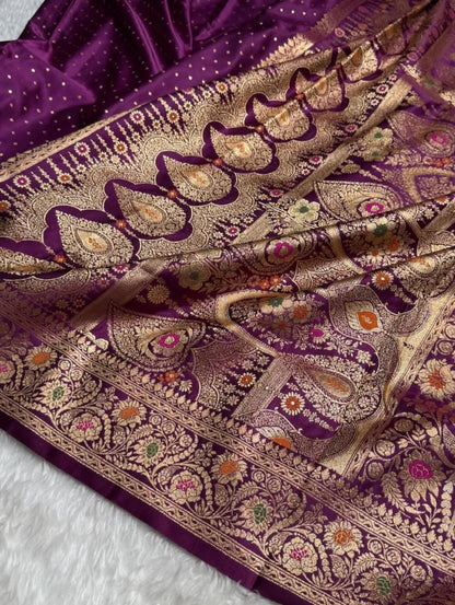 Ahamaura Banarasi Deyble Mashru Silk Soft Heavy Quality Saree with Zari & Mina Work for Women – Traditional & Trendy