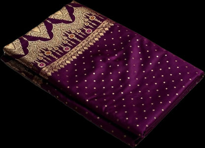 Ahamaura Banarasi Deyble Mashru Silk Soft Heavy Quality Saree with Zari & Mina Work for Women – Traditional & Trendy