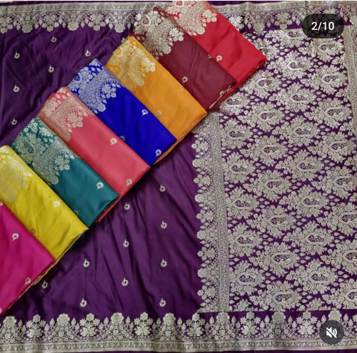 Ahamaura Banarasi Deyble Mashru Silk Soft Heavy Quality Saree with Zari & Mina Work for Women – Traditional & Trendy