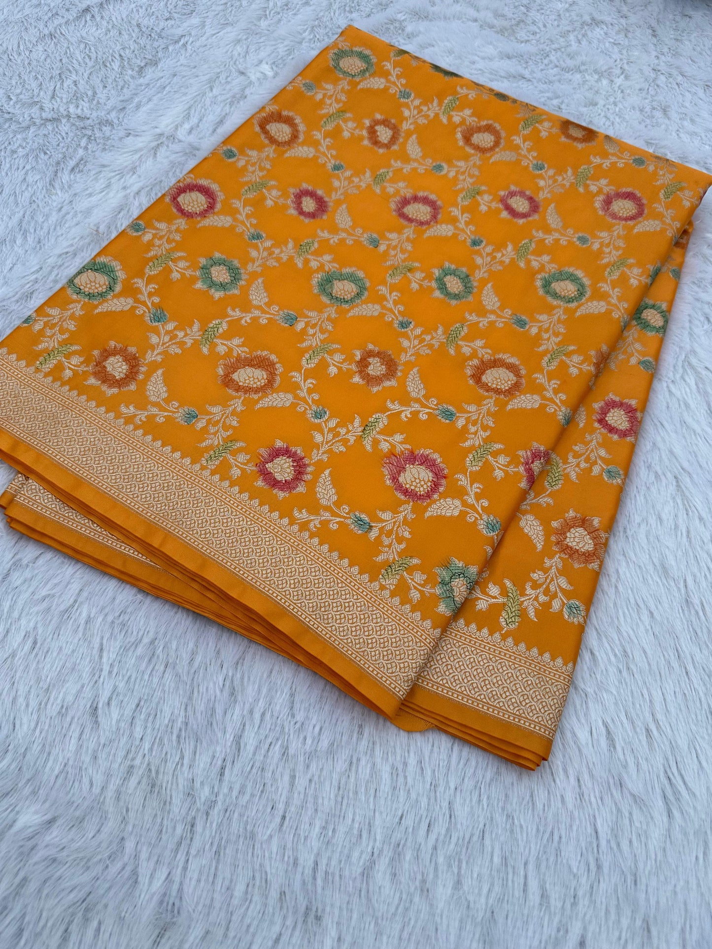 Banarasi Mashru Silk Deyble Hand Brush Saree
