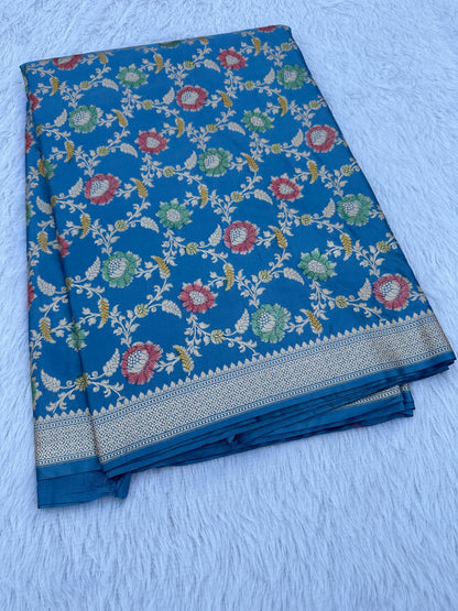 Banarasi Mashru Silk Deyble Hand Brush Saree