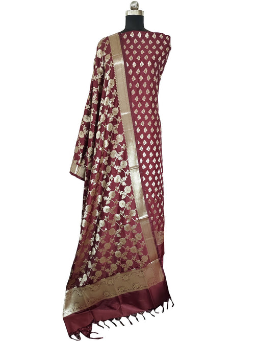 Ahamaura semi Banarasi katan zari work suit