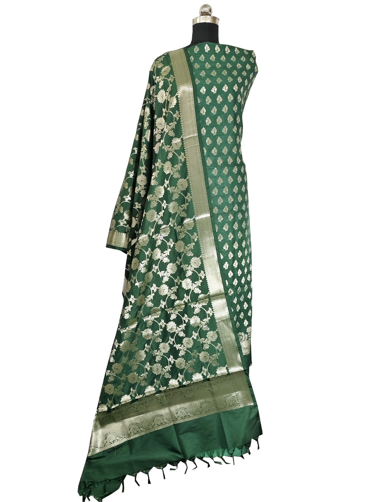 Ahamaura semi Banarasi katan zari work suit