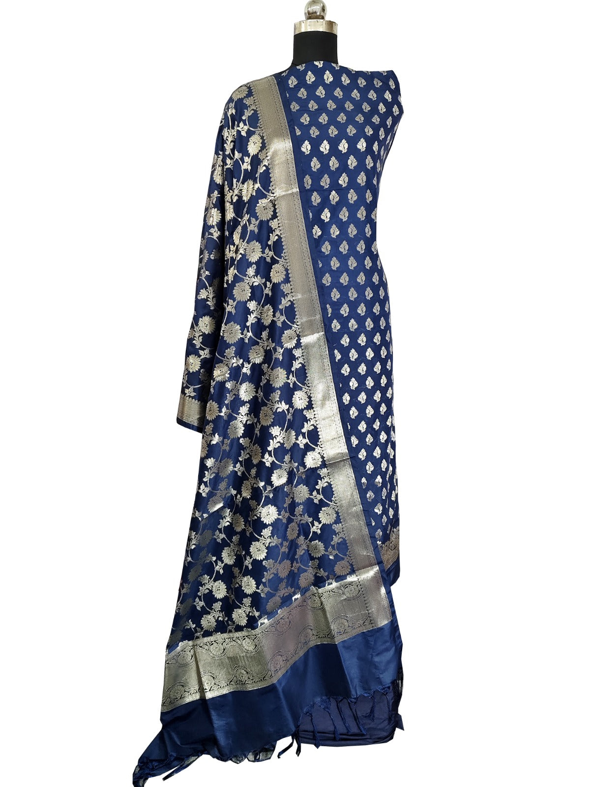 Ahamaura semi Banarasi katan zari work suit