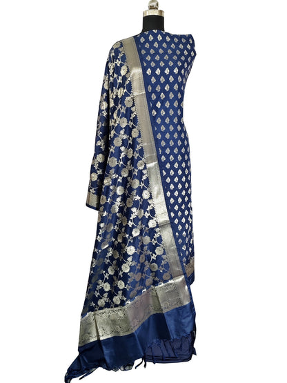 Ahamaura semi Banarasi katan zari work suit