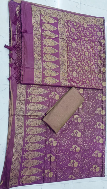 Ahamaura Banarasi handloom katan silk suit