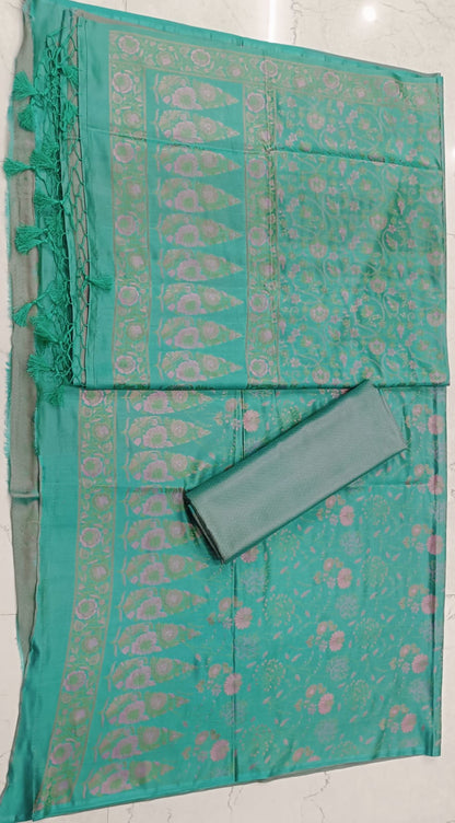 Ahamaura Banarasi handloom katan silk suit