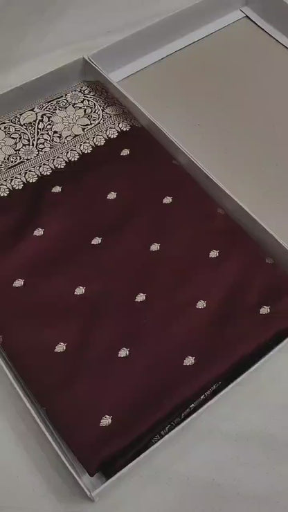 Ahamaura Banarasi Deyble Mashru Silk Saree