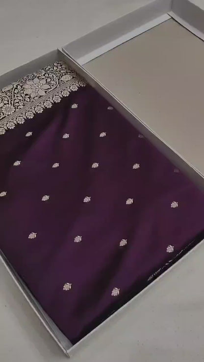 Ahamaura Banarasi Deyble Mashru Silk Saree